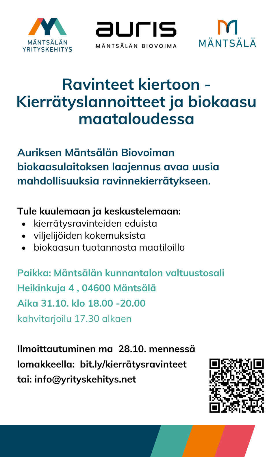 Mu biokaasuilta x mm - Olemme mukana Ravinnekiertoa käsittelevässä illassa Mäntsälässä 31.10. – Ilmoittaudu mukaan!