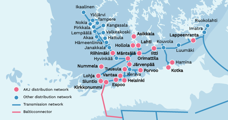 Auris Energian kaasunjakeluverkko